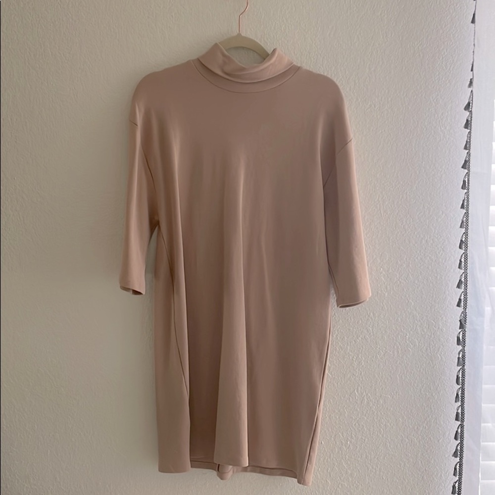 Zara. Size Medium. Mauve/Taupe mock neck dress